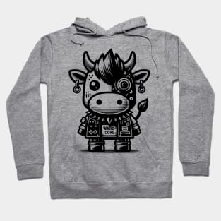 Gothic Punk Cow Hoodie